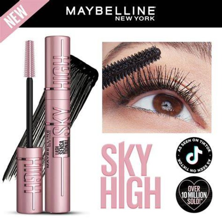 A Maybelline Sky High Mascara on a white background