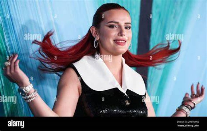 Actress Bella Thorne wearing Giambattista Valli arrives at the amfAR Gala Los Angeles 2021 honoring TikTok and Jeremy Scott held at the Pacific Design Center on November 4, 2021 in West Hollywood, Los Angeles, California, United States. AmfAR Gala Los Angeles 2021, West Hollywood, United States - 04 Nov 2021