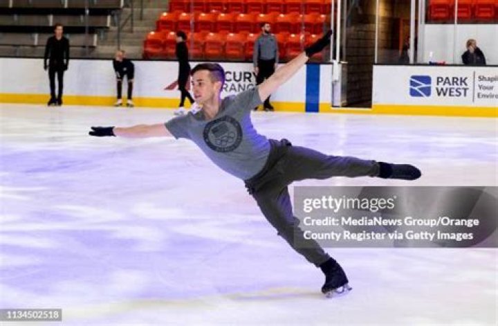 Adam Rippon Practices on the Ice