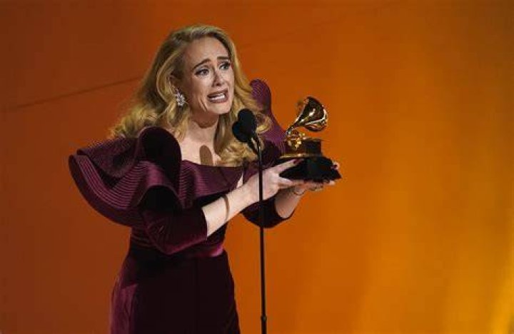 Adele at THE 65TH ANNUAL GRAMMY AWARDS, broadcasting live Sunday, February 5, 2023 (8:00-11:30 PM, LIVE ET/5:00-8:30 PM, LIVE PT) on the CBS Television Network, and available to stream live and on demand on Paramount+*. -- Photo: Francis Specker/CBS &copy;2023 CBS Broadcasting, Inc. All Rights Reserved.