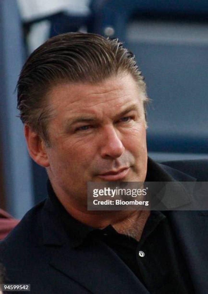 Alec Baldwin watches play between Novak Djokovic, of Serbia, and Daniil Medvedev, of Russia, during the men's singles final of the US Open tennis championships, in New York US Open Tennis, New York, United States - 12 Sep 2021