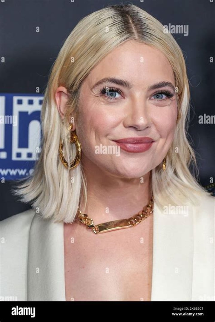 American actress Ashley Benson arrives at the Darren Dzienciol and Richie Akiva Oscar Party 2022 held at a Private Residence on March 26, 2022 in Bel Air, Los Angeles, California, United States. Darren Dzienciol and Richie Akiva Oscar Party 2022, Private Residence, Bel Air, Los Angeles, California, United States - 27 Mar 2022