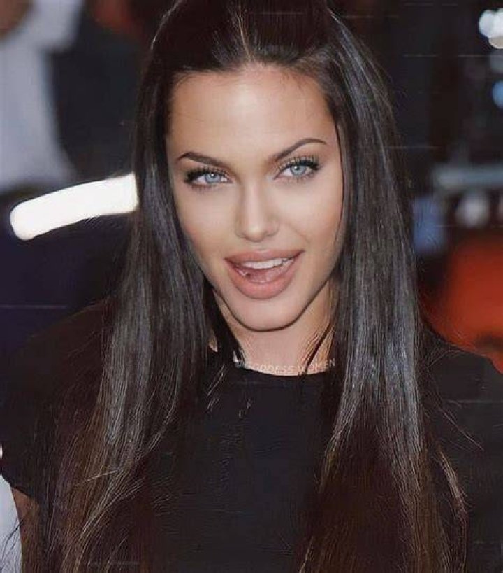 Angelina Jolie in a black dress at D23