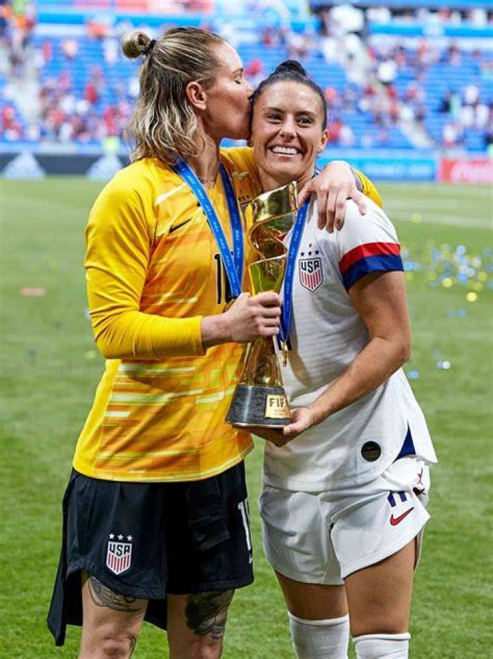 Ashlyn Harris and Ali Krieger of USA celebrate at full timeUSA v Netherlands, FIFA Women's World Cup Final, Football, Stade de Lyon, France - 07 Jul 2019