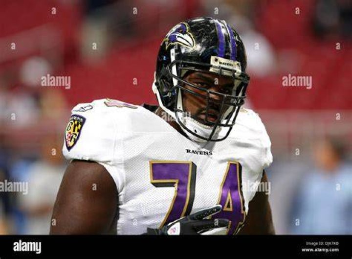 Baltimore Ravens offensive tackle Michael Oher (74) on the sidelines prior to the game Baltimore Ravens v. Washington Redskins, NFL Pre Season American Football Game at the FedEx Field in Landover, Maryland, America - 21 Aug 2010 The Ravens won the game 23 - 3.