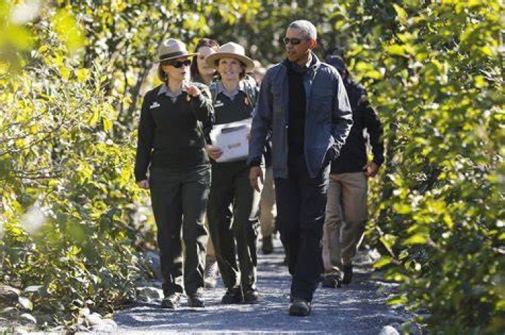 Barack Obama hiking with the family in France