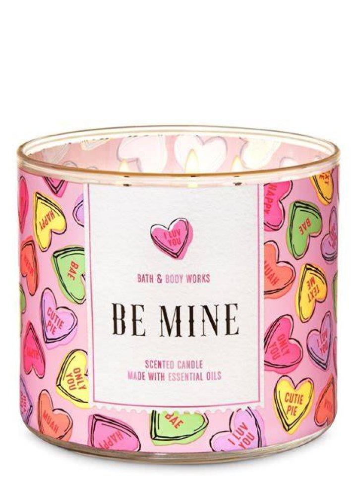 Bath & Body Works Candy Hearts 3-Wick Candle, $14.50, bathandbodyworks.com