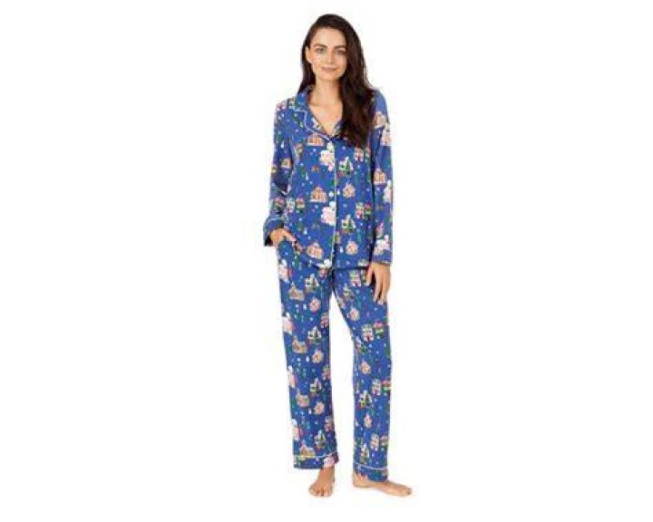 BedHead Pajamas Gingerbread Village Stretch Long Sleeve Classic PJ Set, $140, bedheadpjs.com