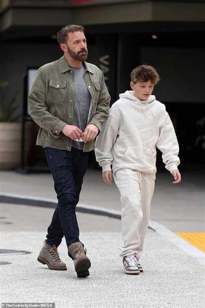 Ben Affleck Leads His Son Samuel To Swim Practice
