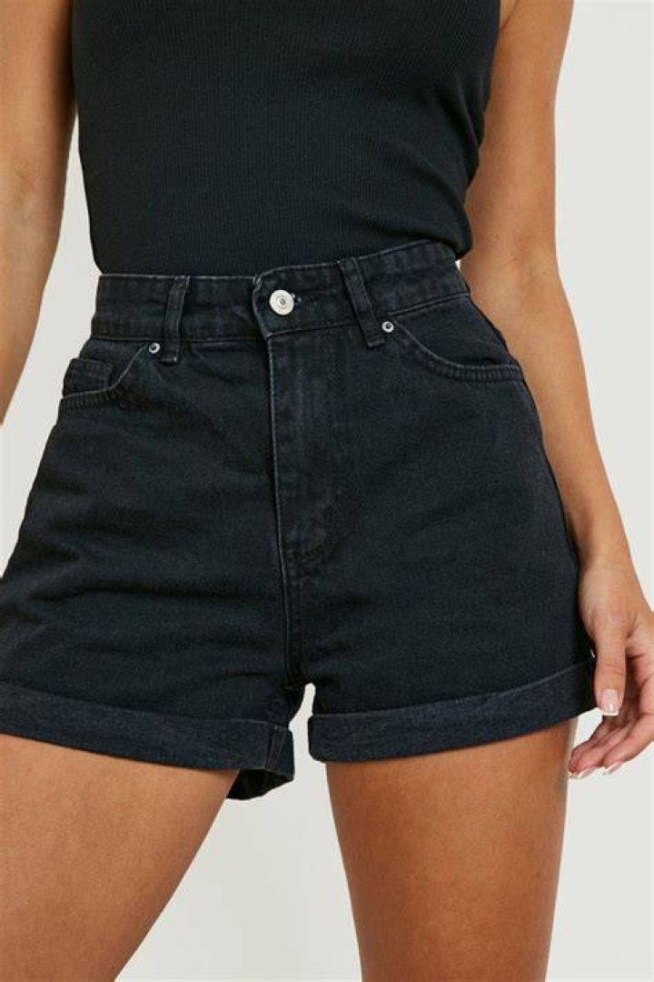 black denim shorts