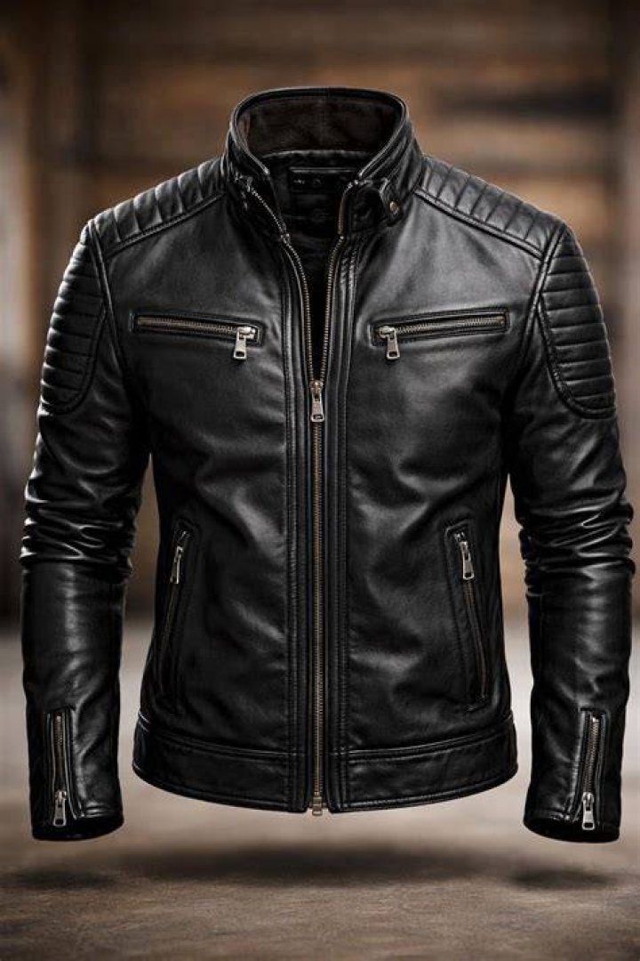 Black leather jacket