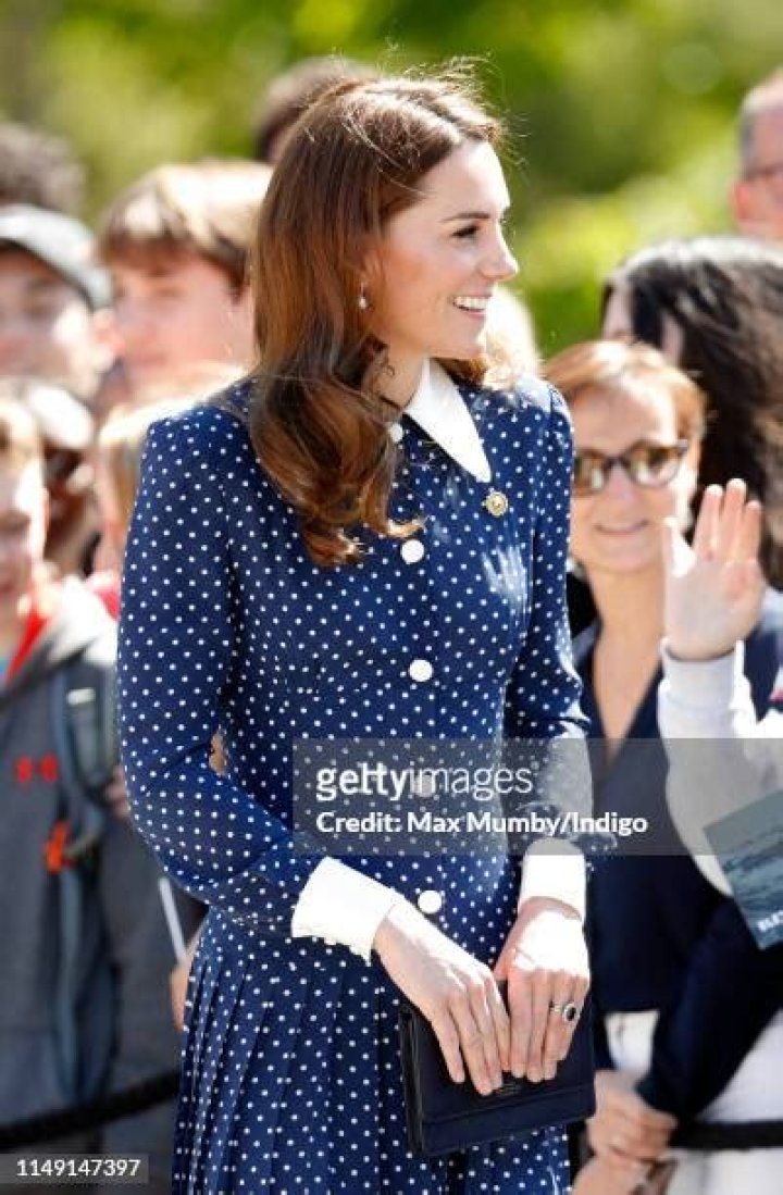 BLETCHLEY, UNITED KINGDOM - MAY 14: (EMBARGOED FOR PUBLICATION IN UK NEWSPAPERS UNTIL 24 HOURS AFTER CREATE DATE AND TIME) Catherine, Duchess of Cambridge visits the 'D-Day: Interception, Intelligence, Invasion' exhibition at Bletchley Park on May 14, 2019 in Bletchley, England. The D-Day exhibition marks the 75th anniversary of the D-Day landings. (Photo by Max Mumby/Indigo/Getty Images)