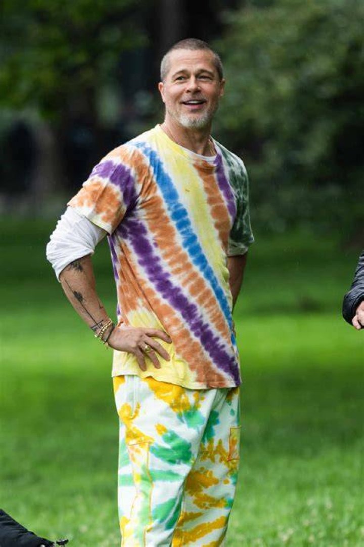 Brad Pitt in a colorful shirt