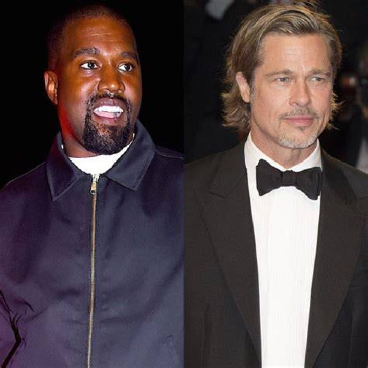 Brad Pitt & Kanye West at Sunday service