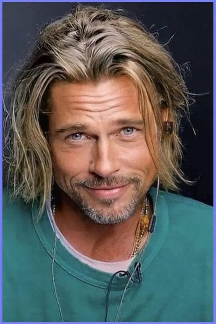 Brad Pitt with his long mane
