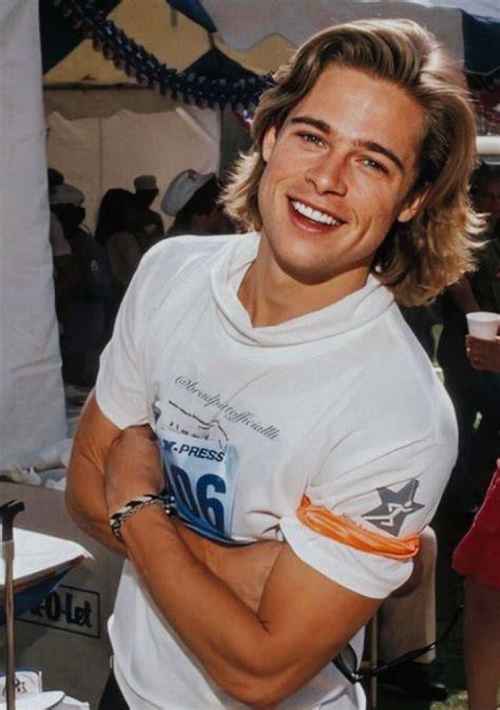 Brad Pitt with long blond hair
