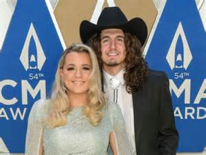 Cade Foehner and Gabby Barrett arrive for the 2022 Academy of Country Music Awards at Allegiant Stadium in Las Vegas, Nevada on Monday, March 7, 2022.2022 Acm Awards, Las Vegas, Nevada, United States - 07 Mar 2022