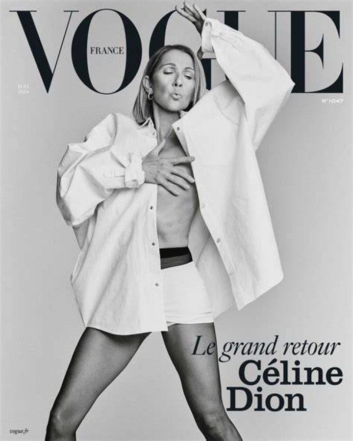 Celine Dion posing for Vogue France