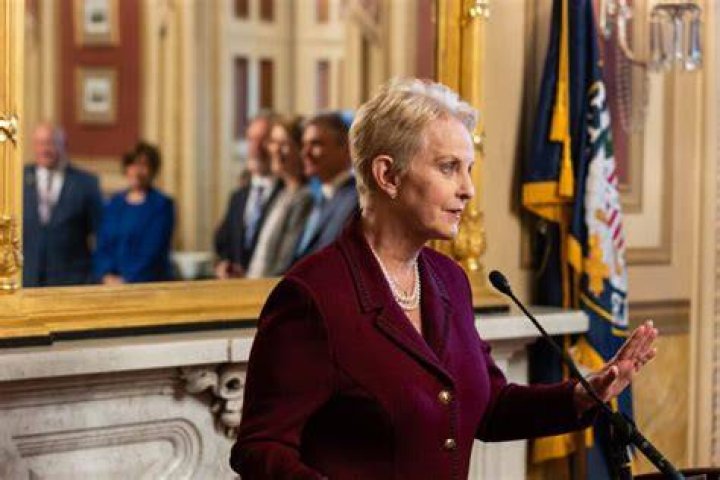 Cindy McCain takes a moment at the casket of her husband Senator John McCain after a memorial service in the Rotunda, where he will lie in state for the rest of the day in Washington, DC, USA, 31 August 2018. McCain will lie in state at the US Capitol and have a funeral service at the National Cathedral before being laid to rest at the US Naval Academy in Annapolis, Maryland. McCain died 25 August, 2018 from brain cancer at his ranch in Sedona, Arizona, USA. He was a veteran of the Vietnam War, served two terms in the US House of Representatives, and was elected to five terms in the US Senate. McCain also ran for president twice, and was the Republican nominee in 2008. Senator John McCain lies in state at US Capitol, Washington, USA - 31 Aug 2018