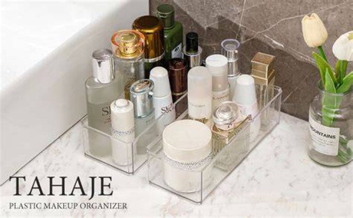 Clear makeup trays.