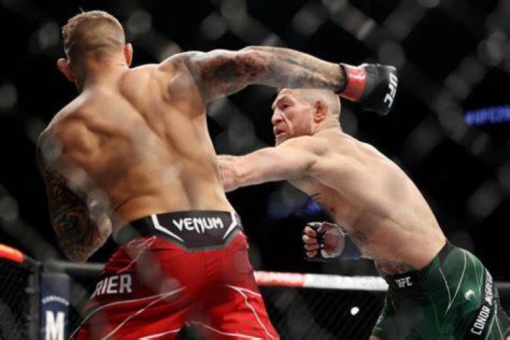 Conor McGregor throws a punch at Machine Gun Kelly MTV Video Music Awards, Arrivals, New York, USA - 12 Sep 2021