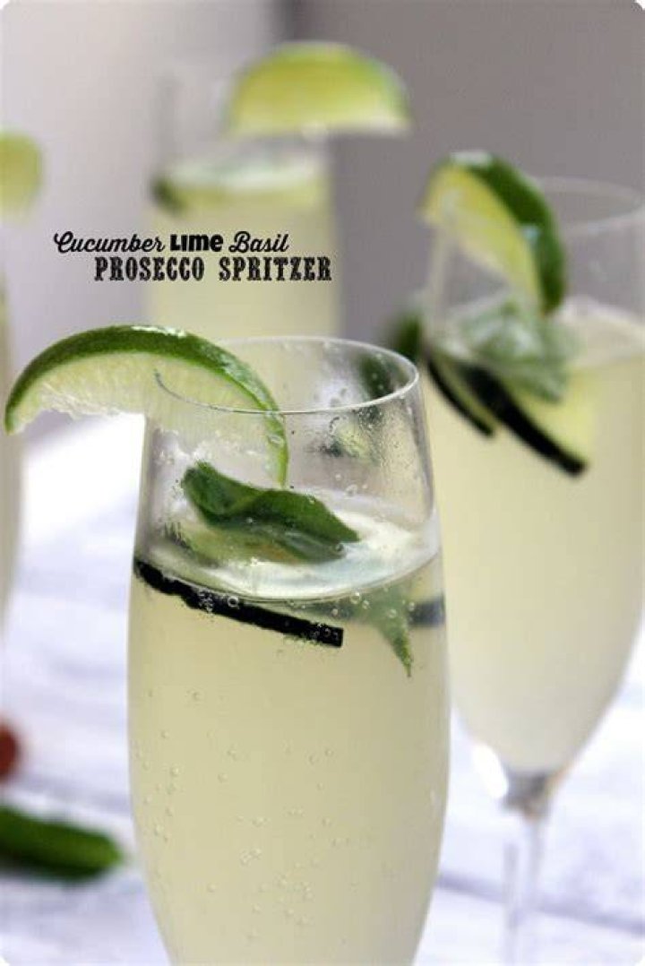 Cucumber Lime Basil Prosecco Spritzer Recipe