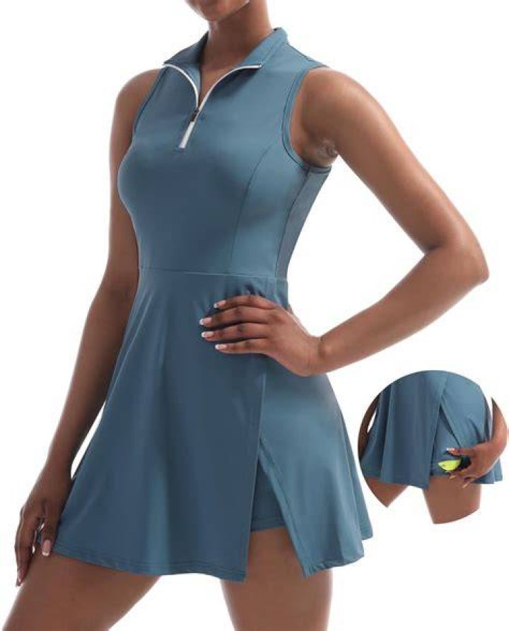 Cugoao Tennis Dress with Shorts and Pockets