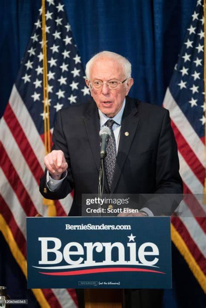 Democratic presidential candidate Sen. Bernie Sanders speaks during a campaign rally in Santa AnaBernie Sanders, US Presidential election campaigning, Santa Ana, USA - 21 Feb 2020