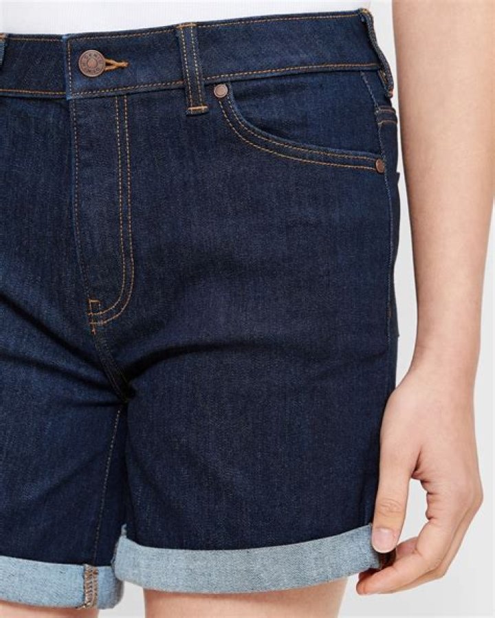 denim cuff shorts