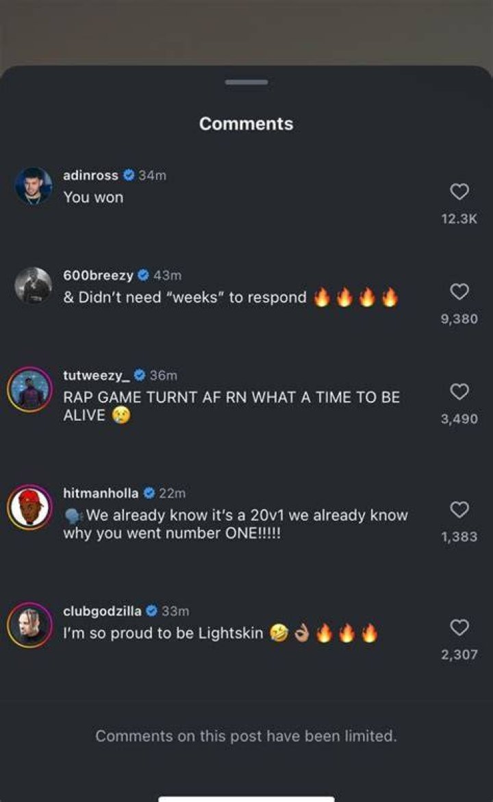 Drake IG Comments