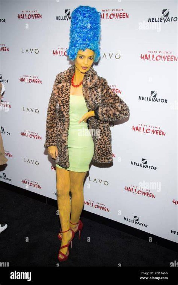 Emily Ratajkowski dressed as Marge Simpson attends Heidi's 16th Annual Halloween Party at Lavo, in New York Heidi Klum's 16th Annual Halloween Party, New York, USA