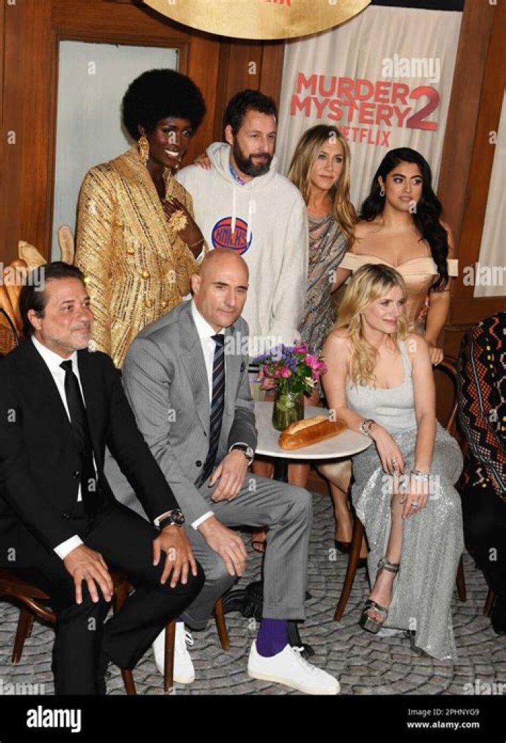 Enrique Arce, Jodie Turner-Smith, Mark Strong, Adam Sandler, Jennifer Aniston, M&eacute;lanie Laurent, Kuhoo Verma and Dr. John Kani 'Murder Mystery 2' film premiere, Los Angeles, California, USA - 28 Mar 2023
