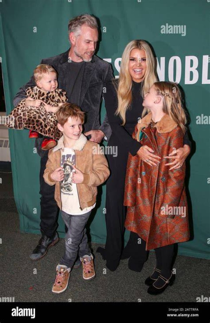 Eric Johnson, Birdie Johnson, Ace Knute Johnson, Jessica Simpson, Maxwell Drew Johnson 'Open Book' by Jessica Simpson book launch, New York, USA - 04 Feb 2020