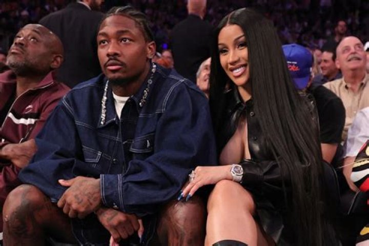 *EXCLUSIVE* New York, NY - Cardi B & Offset steps out looking like the Matrix in black leather outfits. Cardi towers in Chanel platform shoes and nearly took a spill but was saved by Offset. Pictured: Cardi B & Offset BACKGRID USA 30 APRIL 2023 USA: +1 310 798 9111 / UK: +44 208 344 2007 / *UK Clients - Pictures Containing Children Please Pixelate Face Prior To Publication*
