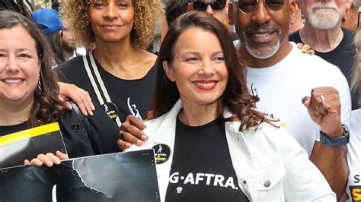 Fran Drescher President of the SAG-AFTRA seen after announcing to forge ahead in the strike after holding firm to negotiations. 13 Jul 2023 Pictured: Fran Drescher. Photo credit: APEX / MEGA TheMegaAgency.com +1 888 505 6342 (Mega Agency TagID: MEGA1007045_012.jpg) [Photo via Mega Agency]