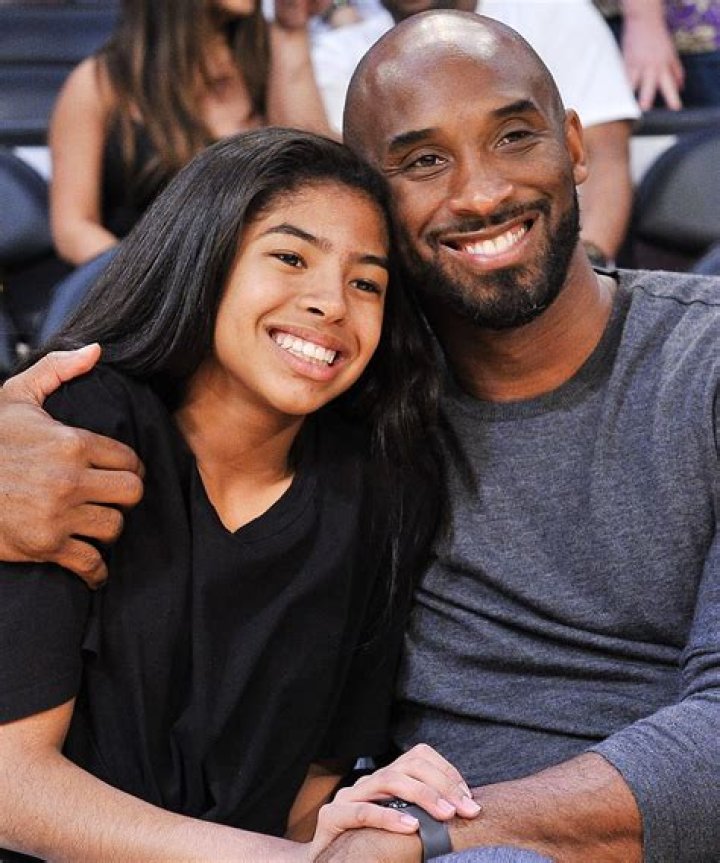 Gianna Bryant sits on the shoulders of her father, Kobe Bryant, as they attend the women's soccer match between the United States and China, in San DiegoChina USA Women soccer, San Diego, USA
