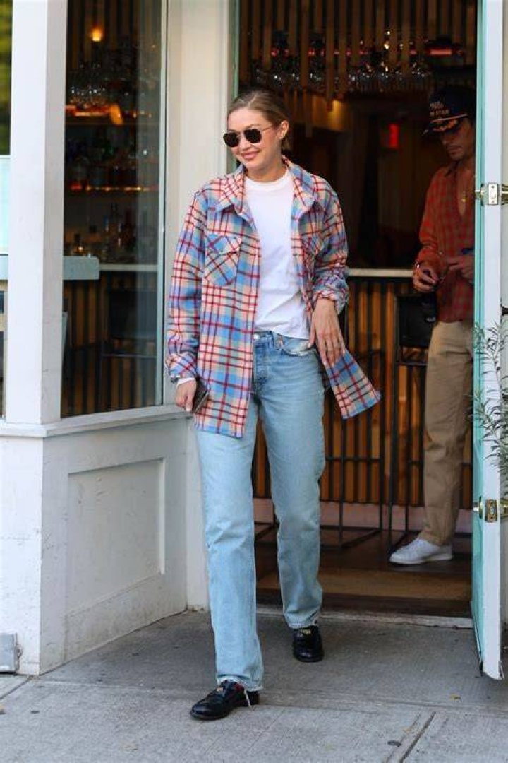 Gigi Hadid In Plaid