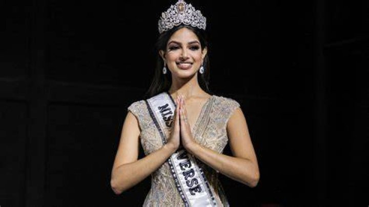 Harnaaz Sandhu, Miss Universe India 2021 competes on stage in her evening gown of choice during the MISS UNIVERSE&reg; Preliminary Competition at the Universe Arena in Eilat, Israel on December 10, 2021. Tune in to the LIVE telecast on FOX and Telemundo on Sunday, December 12 at 7:00 PM ET to see who will become the next Miss Universe.