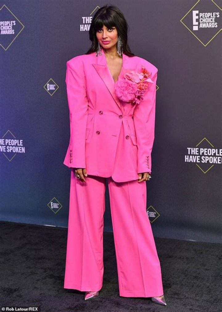 Jameela Jamil 46th Annual People's Choice Awards, Arrivals, Los Angeles, California, USA - 15 Nov 2020 Wearing Christopher John Rogers, Custom