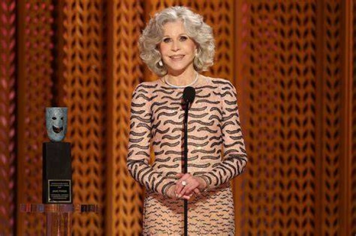 Jane Fonda with an award