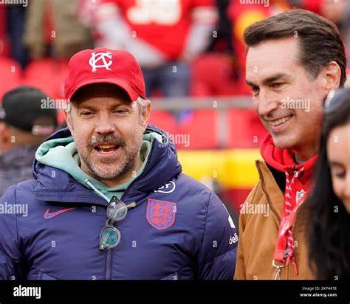 Jason Sudeikis and Rob Riggle at Arrowhead Stadium Kansas City, Missouri NFL Rams Vs Chiefs, Kansas City, USA - 30 Aug 2022