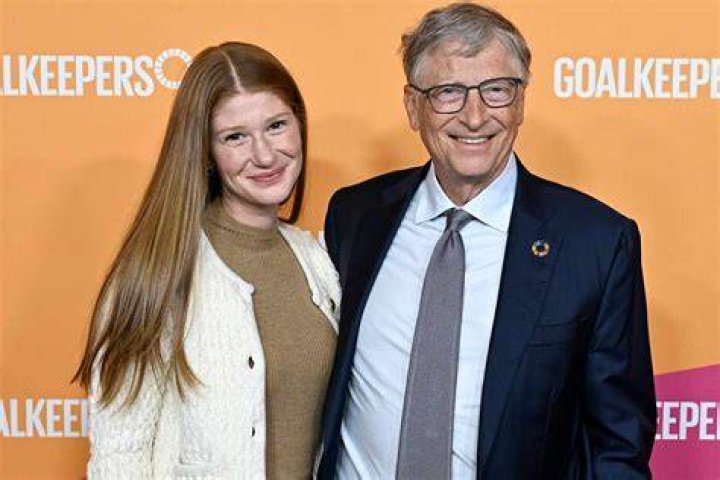 Jennifer Gates and father Bill Gates Queen Maxima speaks during Goalkeepers event, New York, USA - 20 Sep 2017