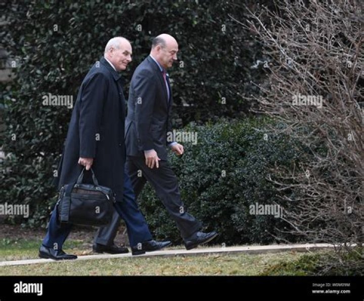 John Kelly, Gary Cohn, Rob Porter. President Donald Trump's Chief of Staff John Kelly, left, White House chief economic adviser Gary Cohn, center, and White House Staff Secretary Rob Porter, right, arrive at Andrews Air Force Base, Md., for a short trip to the White House after accompanying President Donald Trump at the 2018 House and Senate Republican Member Conference at The Greenbrier in White Sulphur Springs, WVa Trump, Andrews AFB, USA - 01 Feb 2018