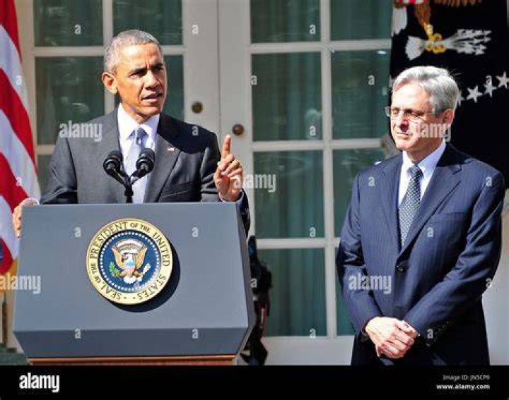 Judge Merrick Garland, President Barack Obama's choice to replace the late Justice Antonin Scalia on the Supreme Court arrives for a meeting with Sen. Angus King, I-Maine, on Capitol Hill in Washington, Wednesday, April 13, 2016. (AP Photo/Pablo Martinez Monsivais)