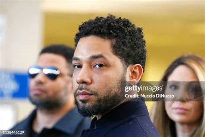 Jussie Smollett outside of court