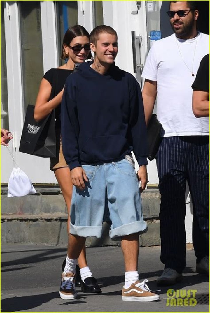 Justin And Hailey Walk In Stride Together