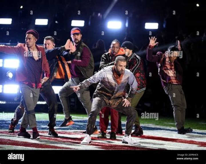Justin Timberlake Super Bowl LII, Minneapolis, USA - 04 Feb 2018 US singer Justin Timberlake performs during halftime of Super Bowl LII at US Bank Stadium in Minneapolis, Minnesota, USA, 04 February 2018. The NFC Champions Philadelphia Eagles play the AFC Champions New England Patriots in the National Football League's annual championship game.