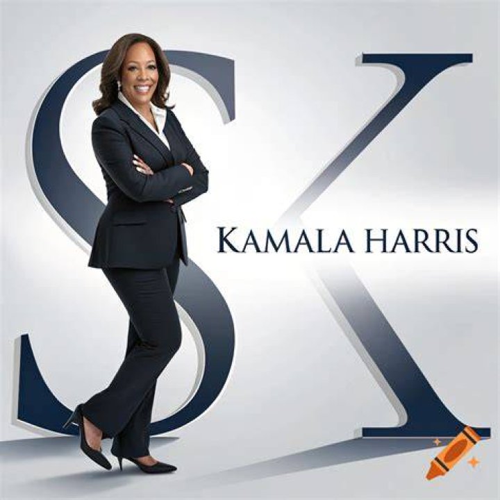 Kamala Harris poses next to Douglas Emhoff