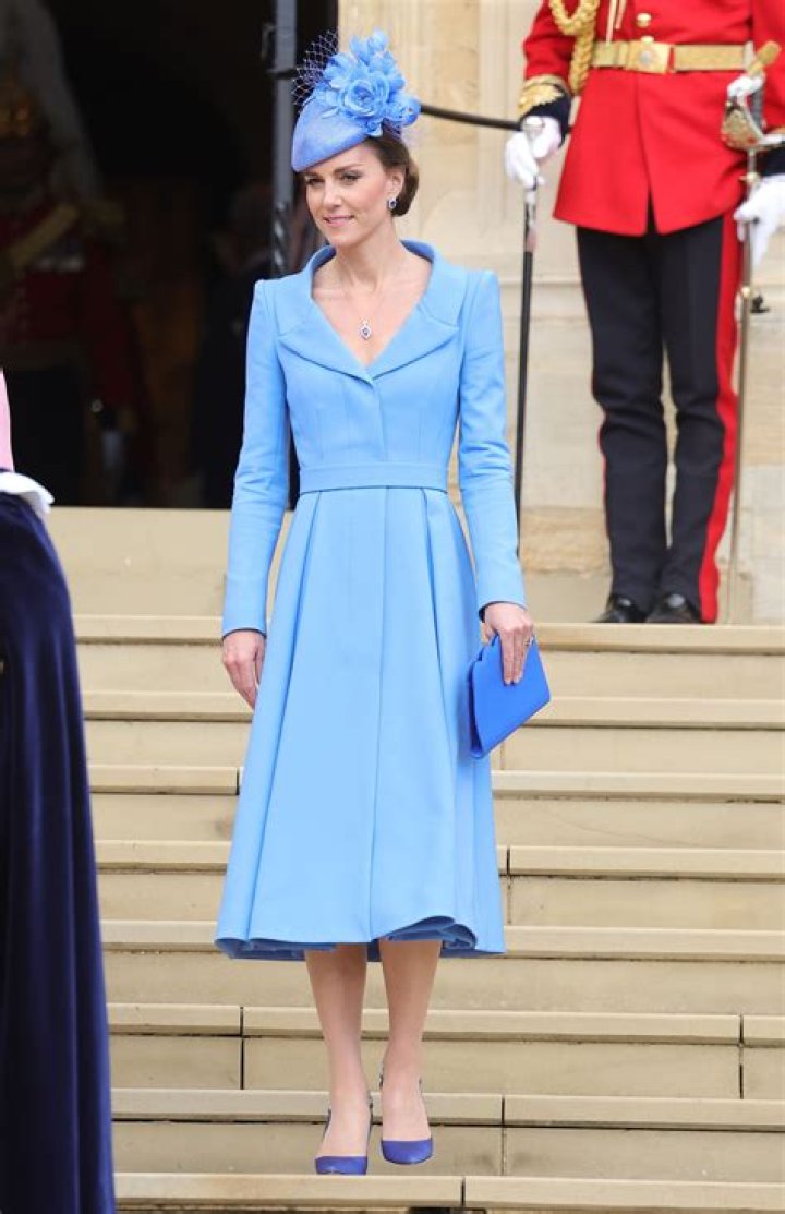 kate middleton blue coat dress outfit wears again