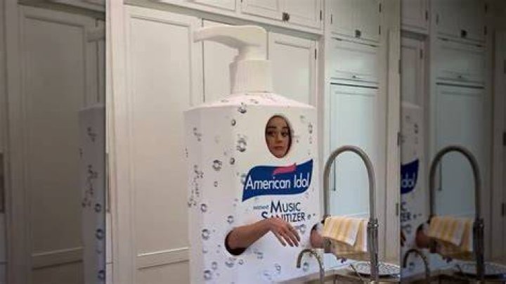 Katy Perry In Hand Sanitizer Costume